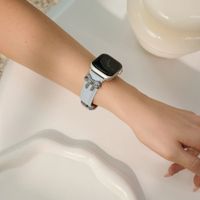 Burga Bracelet en cuir véritable  - Apple Watch | 44/45/46/49 mm / Connexion universelle 20 mm - Dream / Silver