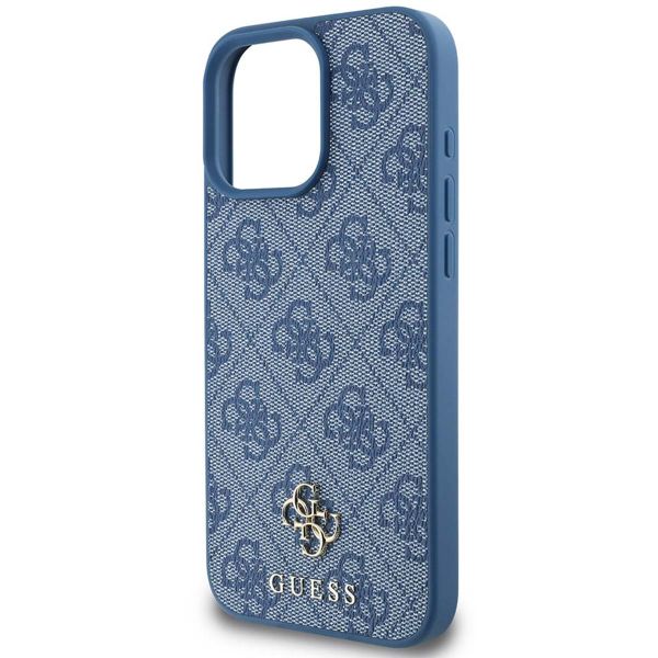 Guess Coque 4G Metal Logo MagSafe Apple iPhone 16 Pro Max - Bleu