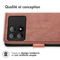 imoshion Étui de télephone portefeuille de luxe Xiaomi Poco X6 Pro - Marron