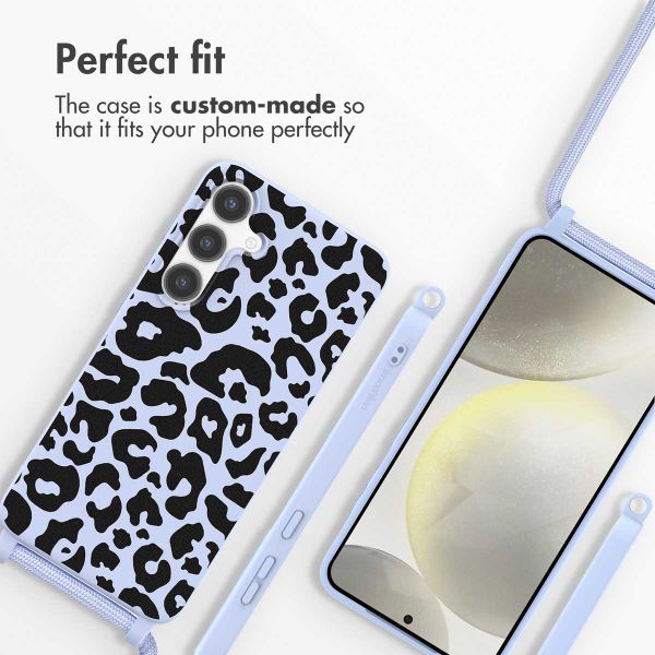 imoshion Coque design en silicone avec cordon Samsung Galaxy S24 Plus - Animal Lila