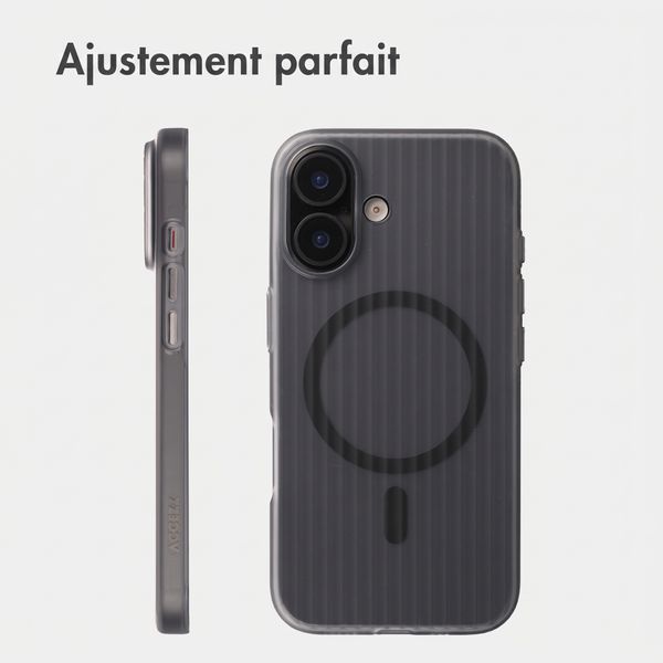 Accezz Coque arrière Lite avec MagSafe | Fluted | Apple iPhone 16 - Gris