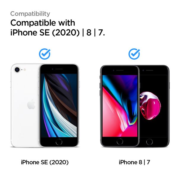 Spigen Protection d'écran en verre trempé AlignMaster Full Cover Apple iPhone SE (2022 / 2020) / 8 / 7