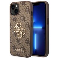 Guess Coque 4G Metal Logo Backcover Apple iPhone 14 - Marron