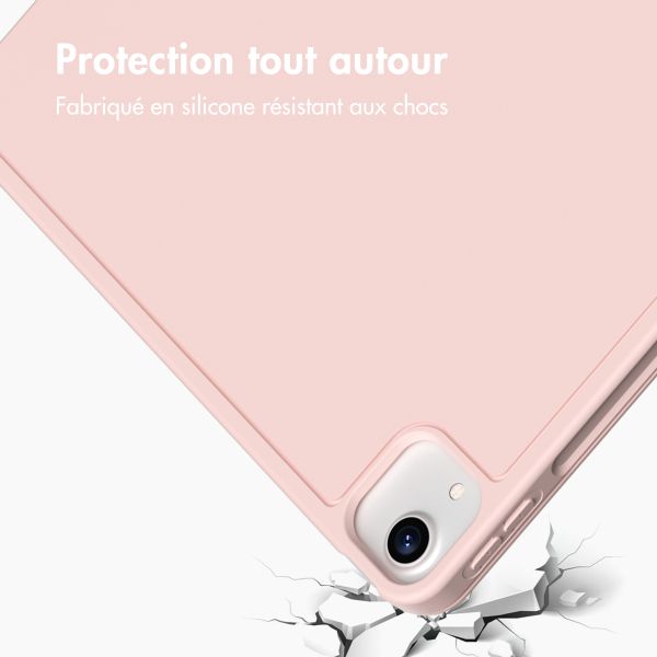 Accezz Coque tablette portefeuille Smart Silicone Apple iPad Air 13 pouces (2026) M4 / (2025) M3 / (2024) M2 - Rose