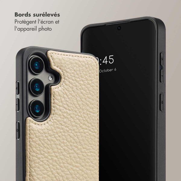 Selencia Coque de télephone Nova avec cordon et porte-cartes Samsung Galaxy S24 - Beige