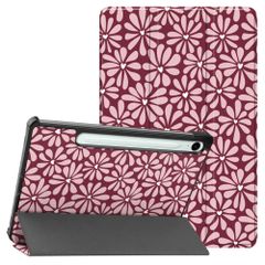 imoshion Coque tablette Design Trifold Samsung Galaxy Tab S9 11.0 pouces / S10 Lite / S10 FE / S9 FE 10.9 pouces - Bloom Love Blush