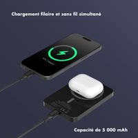 Selencia Powerbank Vivid 5 000 mAh - MagSafe et Qi - Black / Swirl Black