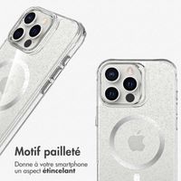 imoshion Coque arrière transparente Pailletée avec MagSafe Apple iPhone 16 Pro - Argent