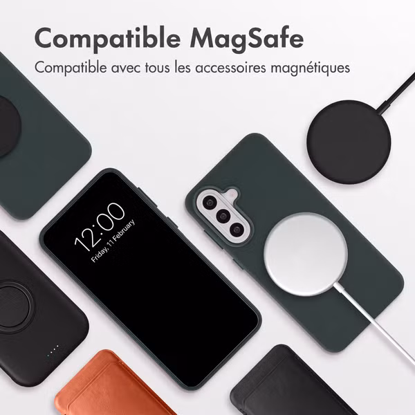 Accezz Coque arrière en cuir avec MagSafe Samsung Galaxy A57 (5G) - Cedar Green
