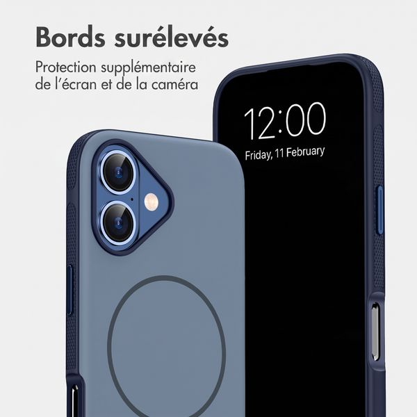 imoshion Coque arrière Color avec Thin MagSafe Ring Apple iPhone 16 - Bleu foncé