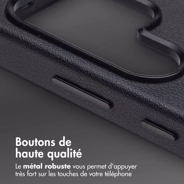 Accezz Coque arrière en cuir avec MagSafe Samsung Galaxy S25 Ultra - Onyx Black
