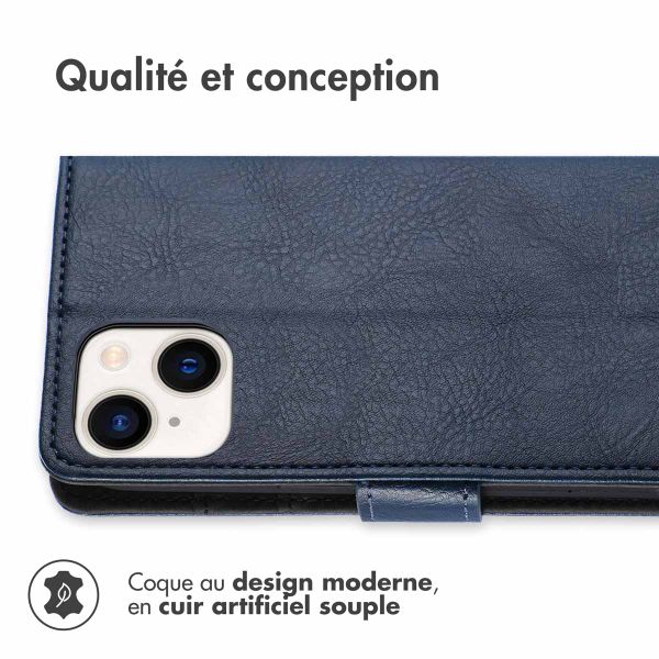 imoshion Étui de télephone portefeuille de luxe Apple iPhone 15 - Bleu foncé