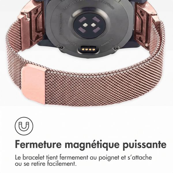 imoshion Bracelet QuickFit® Milanais  - Connexion Garmin 20 mm - Taille L/XL - Rose Gold