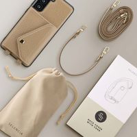 Selencia Coque de télephone Sera avec cordon et porte-cartes enveloppe Samsung Galaxy S21 FE - Taupe
