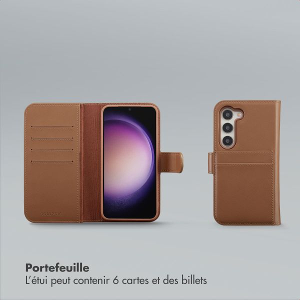 Selencia Étui portefeuille amovible Olyn avec MagSafe Samsung Galaxy S23 - Marron