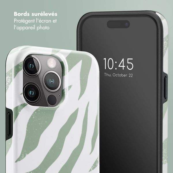 Selencia Coque arrière Vivid Apple iPhone 15 Pro Max - Colorful Zebra Sage Green