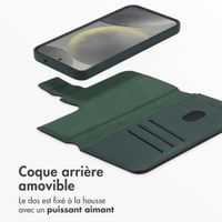 Accezz Étui de télephone portefeuille en cuir 2-en-1 avec MagSafe Samsung Galaxy S25 - Cedar Green