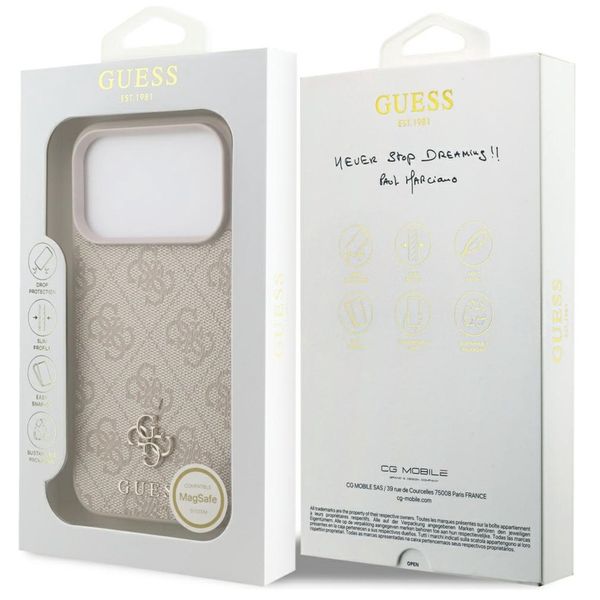 Guess Coque 4G Metal Logo MagSafe Apple iPhone 17 Pro - Rose