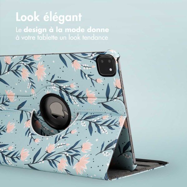imoshion Coque tablette Design rotatif à 360° Apple iPad Pro 11 (2022 / 2021 / 2020 / 2018) - Flowers