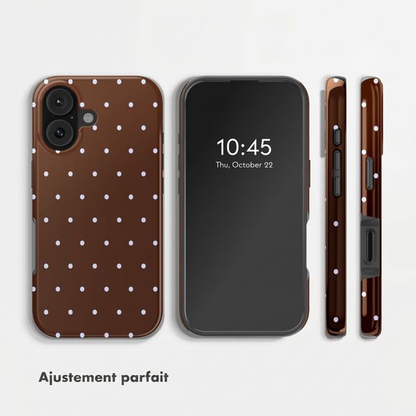 Selencia Coque arrière Vivid Apple iPhone 17 - Happy Dots Chocolate