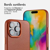 Accezz Coque arrière en cuir avec MagSafe Apple iPhone 16 Pro Max - Sienna Brown