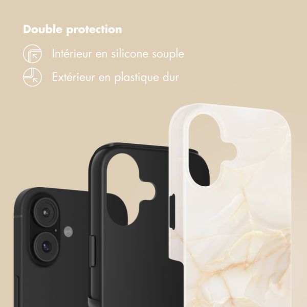 Selencia Coque arrière Vivid Apple iPhone 17 - Golden Beige Marble