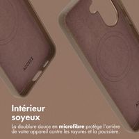 Accezz Coque arrière en cuir avec MagSafe Samsung Galaxy A57 (5G) - Marron café