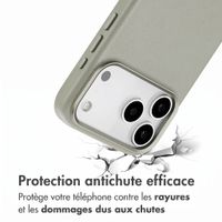 Accezz Coque arrière en cuir avec MagSafe Apple iPhone 18 Pro / 17 Pro - Light Grey