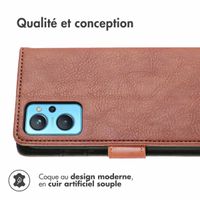 imoshion Étui de télephone portefeuille de luxe Oppo A76 (4G) - Marron
