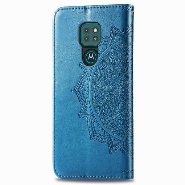 Etui de télephone portefeuille Mandala Motorola Moto E7 Plus / G9 Play - Turquoise