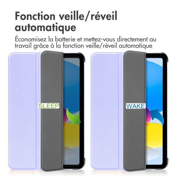imoshion Coque tablette Trifold Apple iPad 11 (2025) 11 pouces A16 / iPad 10 (2022) 10.9 pouces - Lila