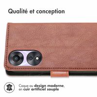 imoshion Étui de télephone portefeuille de luxe Oppo A78 (4G) - Marron