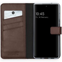 Selencia Étui portefeuille en cuir véritable Samsung Galaxy S20 FE - Marron