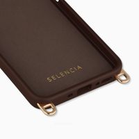 Selencia Coque arrière Rivièra avec MagSafe avec crochets amovibles Samsung Galaxy A34 (5G) - Choco Brown