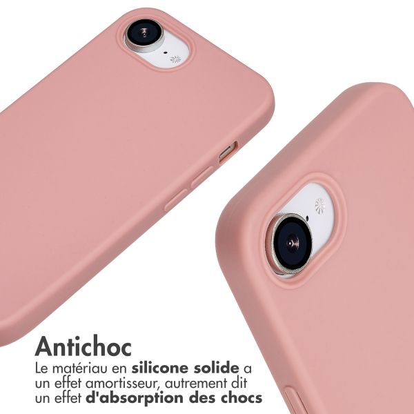 imoshion Coque en silicone avec cordon Apple iPhone 17e / 16e - Sand Pink