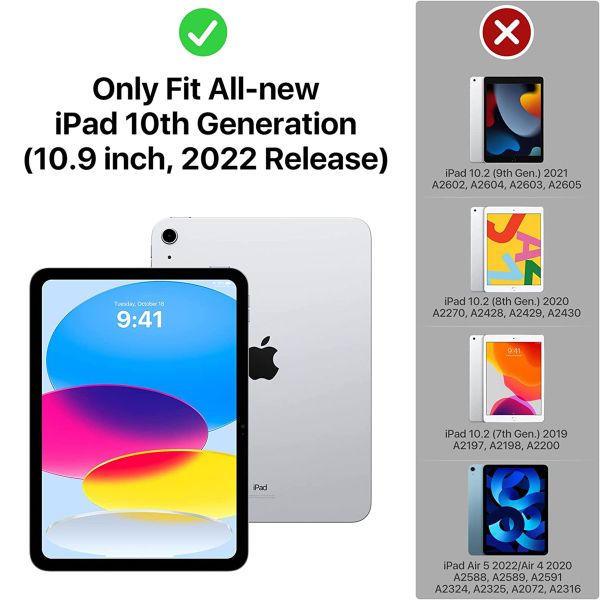 Accezz Coque Rugged Back Apple iPad 11 (2025) 11 pouces A16 / iPad 10 (2022) 10.9 pouces - Noir