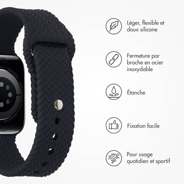 imoshion Bracelet tressé en silicone Apple Watch | 38/40/41/42 mm - Noir