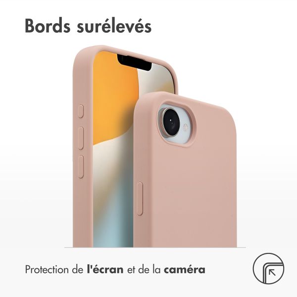 Accezz Coque Liquid Silicone avec MagSafe Apple iPhone 17e / 16e - Rose