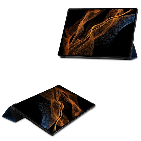 imoshion Coque tablette Trifold Galaxy Tab S8 Ultra - Bleu foncé