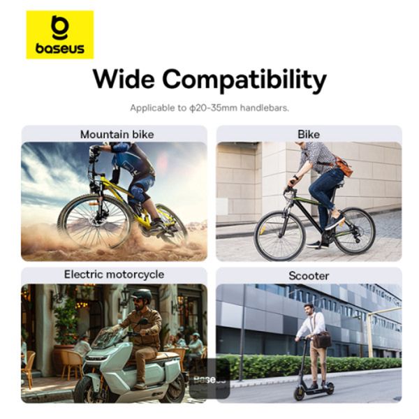 Baseus PrimeTrip support de téléphone pour vélo / scooter / moto - Magnétique - Universel - Cosmic Black