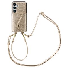 Selencia Coque de télephone Sera avec cordon et porte-cartes enveloppe Samsung Galaxy S25 / S24 - Champagne