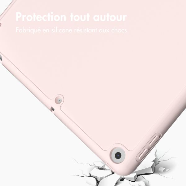 Accezz Coque tablette portefeuille Smart Silicone Apple iPad 6 (2018) 9.7 pouces / iPad 5 (2017) 9.7 pouces - Rose