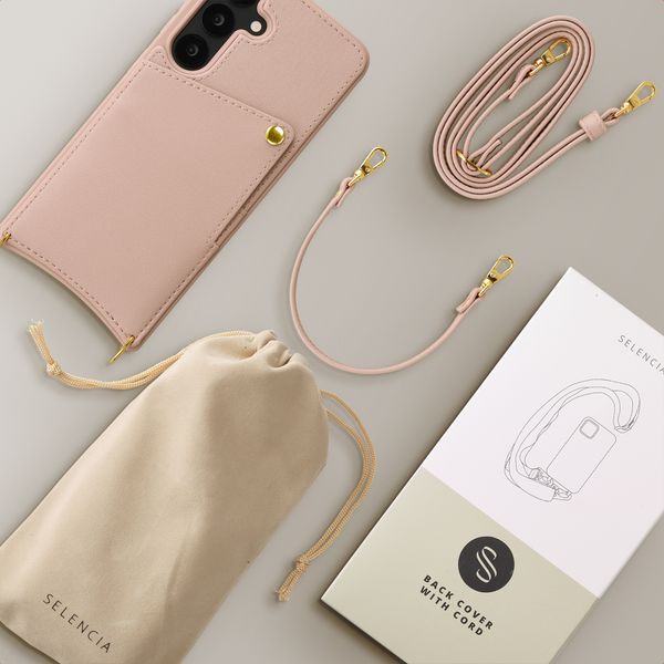 Selencia Coque de télephone Nova avec cordon et porte-cartes Samsung Galaxy S25 / S24 - Dusty Rose