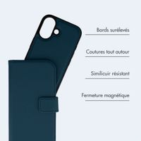 imoshion Étui portefeuille luxe 2-en-1 amovible Apple iPhone 16 - Bleu