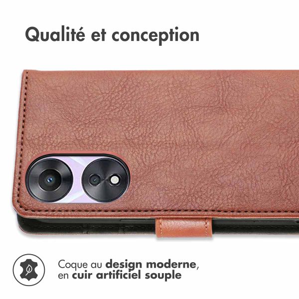imoshion Étui de télephone portefeuille de luxe Oppo A78 (4G) - Marron