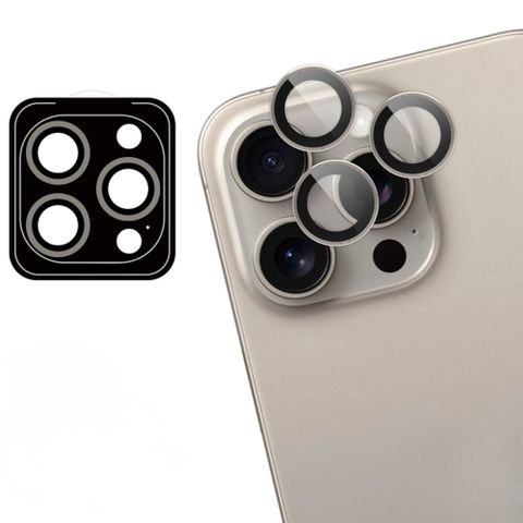 imoshion Lot de 2 protections d'objectif de caméra Apple iPhone 15 Pro / 15 Pro Max - Natural Titanium