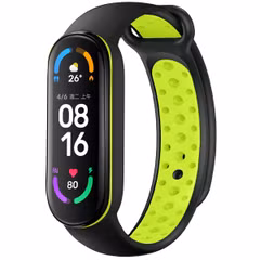 imoshion Bracelet sport silicone Xiaomi Mi Band 5 / 6 - Black & Lime
