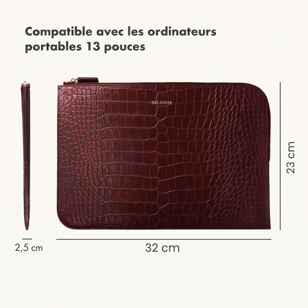 Selencia Pochette ordinateur Croco 13 pouces - Burgundy