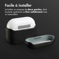 Accezz Coque en cuir véritable  Apple Airpods 3 - Noir