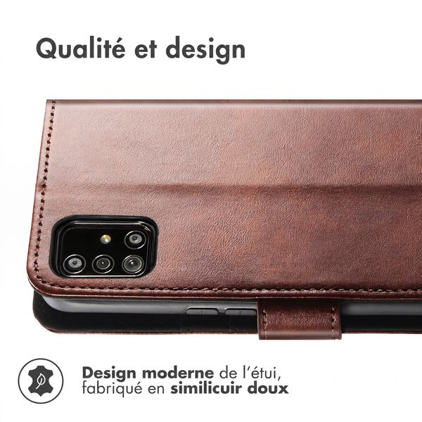 imoshion Étui de télephone portefeuille de luxe Samsung Galaxy A51 - Marron foncé
